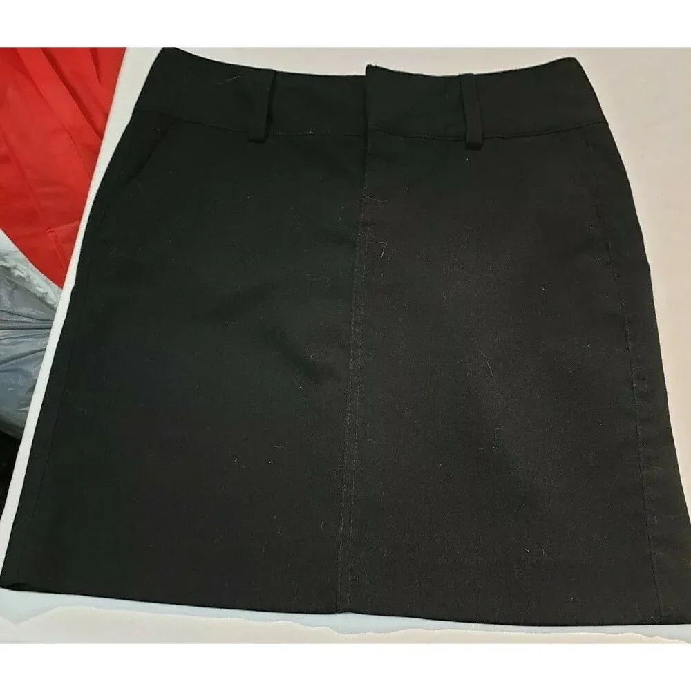 Tommy by Tommy Hilfiger Black Stretch Skirt Womens Size 3 Front zipper
